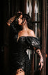 Black sequin wedding dress